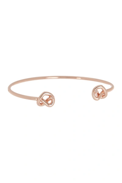Shop Kate Spade Loves Me Knot Cz Double Knot Cuff In Rose Gold