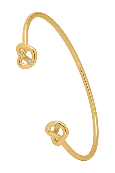 Shop Kate Spade Loves Me Knot Cz Double Knot Cuff In Gold