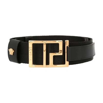 Shop Versace Nastro Belt In Nero Oro