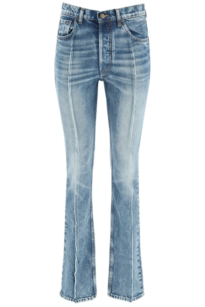 Shop Maison Margiela High Waist Slim Jeans In Blu Denim Recycled (blue)