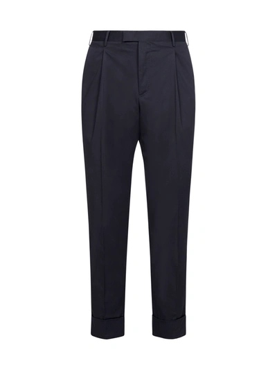 Shop Pt01 Business Flicker Cotton Trousers In Navy