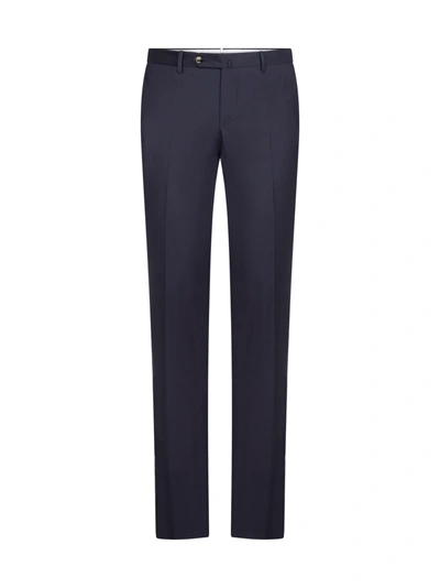 Shop Pt01 Sapphire Wool Trousers In Navy