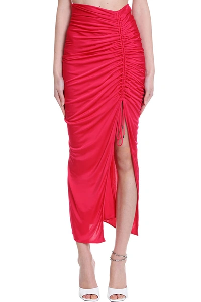 Shop Attico Skirt In Red Viscose
