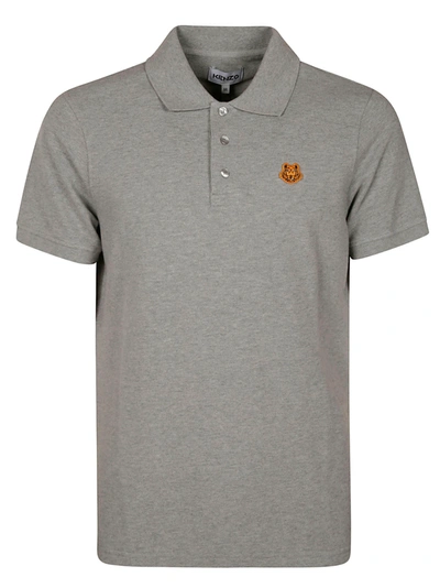 Shop Kenzo Tiger Crest Kfit Polo Shirt In Grey