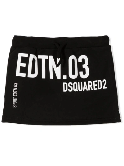 Shop Dsquared2 Black Cotton Sport Edtn. 03 Skirt In Nero