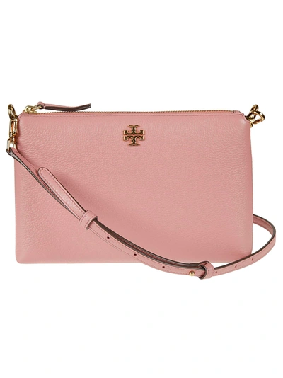 Tory Burch Kira Pebbled Leather Top-Zip Crossbody Bag