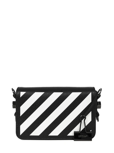 Shop Off-white Diag Mini Flap Shoulder Bag In Black