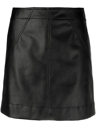 Shop Philosophy Di Lorenzo Serafini Faux Leather Mini Skirt In Black