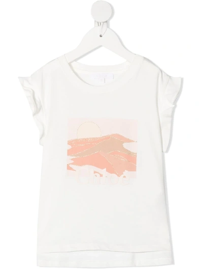 Shop Chloé Graphic Print Sleeveless Top In White