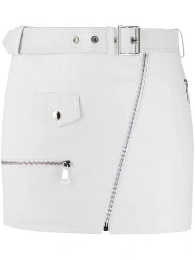 Shop Manokhi Buckle And Zip Detail Skirt In White