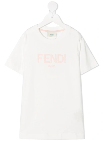 Shop Fendi Chest Logo T-shirt In White