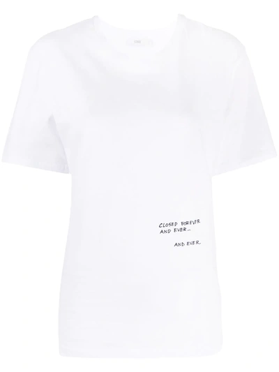 Shop Closed Embroidered Cotton T-shirt In White
