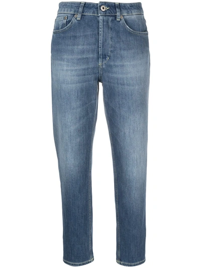 Shop Dondup Cropped Straight-leg Jeans In Blue