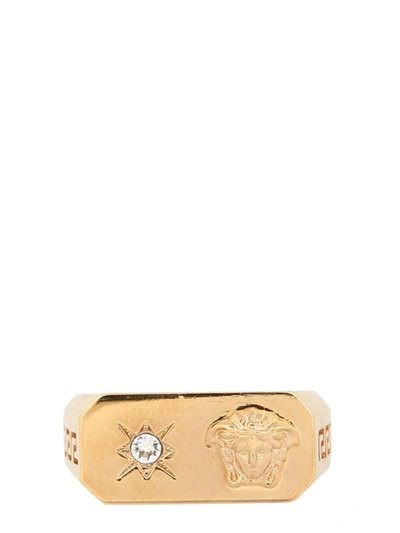 Shop Versace Charm Ring In Gold