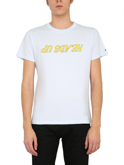 Shop Helmut Lang "heads Up" T-shirt In White