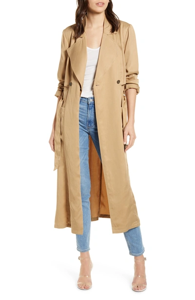 Shop Cupcakes And Cashmere Melody Trench Coat In Army Tan