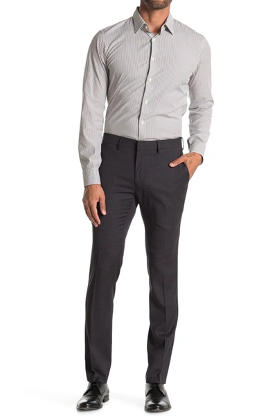 Shop Kenneth Cole Reaction Micro Check Houndstooth Skinny Dress Pants In Charcoal