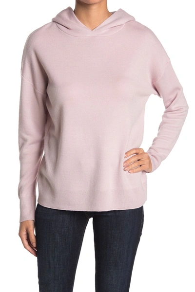 Shop M Magaschoni Wool Blend Solid Knit Hoodie In Mauve