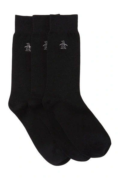 Shop Original Penguin Solid Crew Socks In Black
