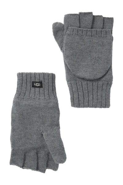 Ugg Knit Flip Mitten In Charcoal