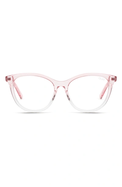 Shop Quay All Nighter 50mm Blue Light Glasses In Pink/ Clear Blue Light