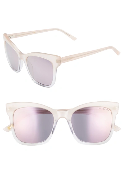 Shop Ted Baker 51mm Full Rim Square Cat Eye Sunglasses In Blush