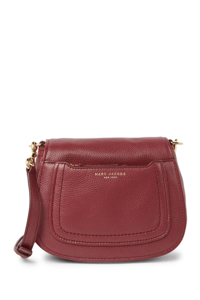 Shop Marc Jacobs Empire City Mini Messenger Leather Crossbody Bag In Mulled Wine