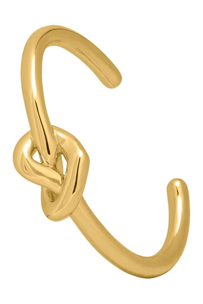 Shop Kate Spade Loves Me Knot Knotted Cuff Bracelet In Gold