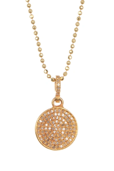Shop Adornia Fine Disc Pave Diamond Pendant Necklace In Yellow