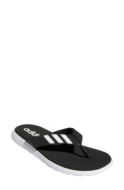 Shop Adidas Originals Comfort Flip Flop Sandal In Cblack/ftw
