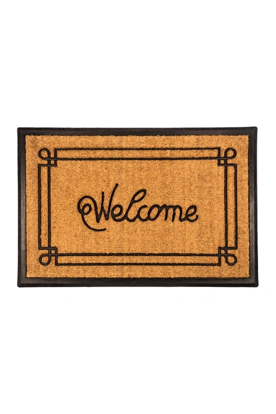Shop Entryways Welcome With Border Recycled Rubber & Coir Doormat