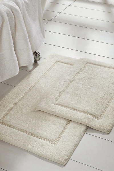 Shop Modern Threads 2-piece Solid Loop With Non-slip Backing Bath Mat Set In Ivory