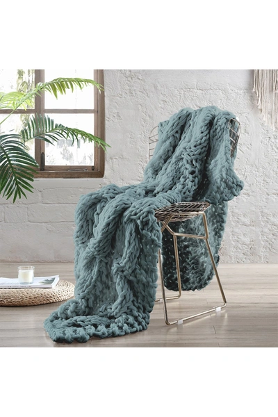 Shop Modern Threads Chunky Knit Throw In Ivy