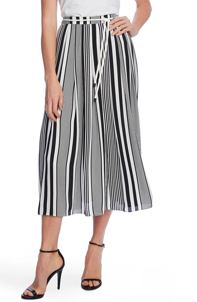 Shop Vince Camuto Variegated Stripe Rope Midi Skirt In Rich Black