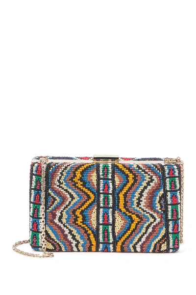 Shop Valentino Embellished Beaded Clutch In Al Campione