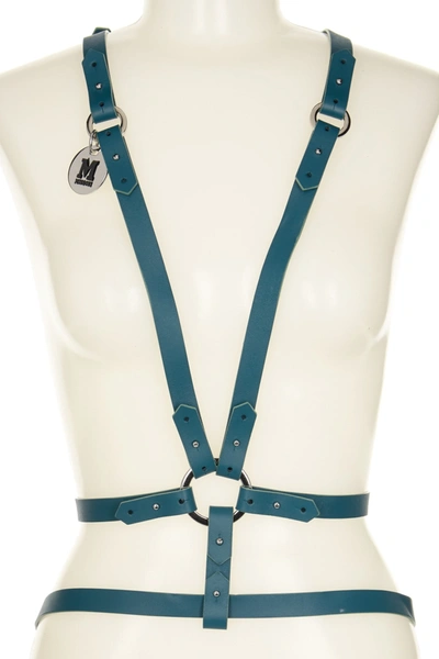 Shop Missoni Leather Body Harness In Teal
