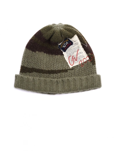 Shop Greg Lauren X Paul Shark Paul Shark Wool Camo Hat In Green