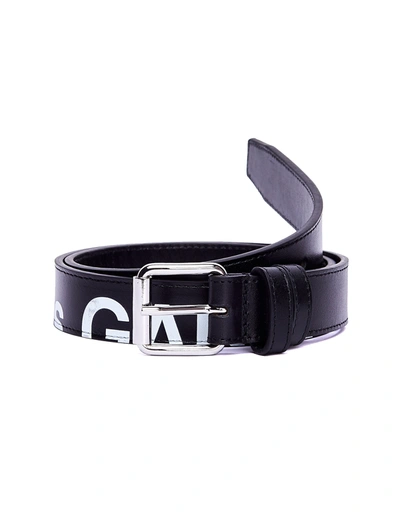 Shop Comme Des Garçons Black Leather Logo Belt