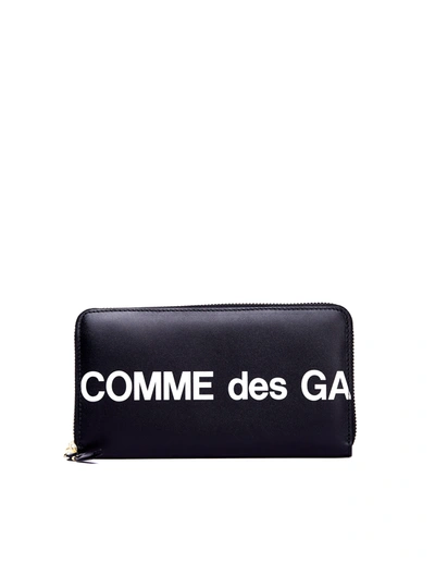 Shop Comme Des Garçons Black Leather Logo Wallet