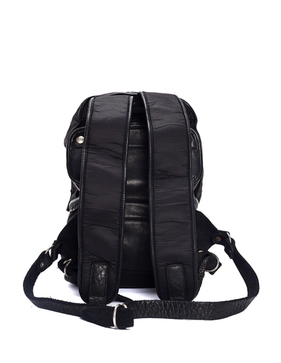 Shop Guidi Black Nylon & Leather Transformer Backpack