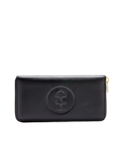 Honey Fucking Dijon Black Leather Wallet & Cable Holder In Black