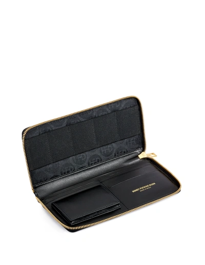 Honey Fucking Dijon Black Leather Wallet & Cable Holder In Black