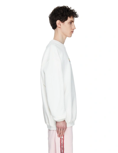 Shop Vetements White Rainbow Logo Sweatshirt