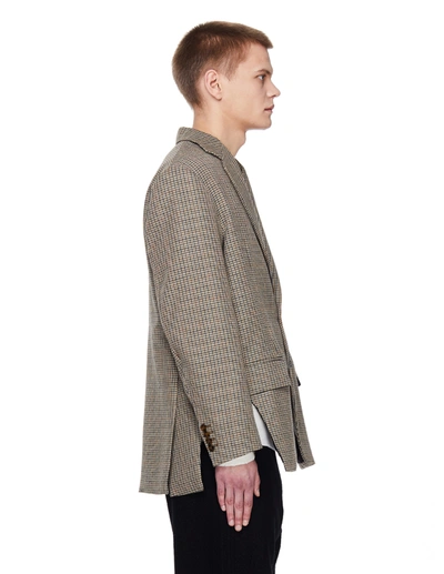 Shop Vetements Oversize Checked Wool Jacket In Brown