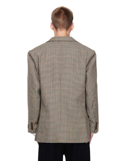 Shop Vetements Oversize Checked Wool Jacket In Brown