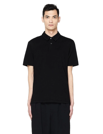 Shop James Perse Black Cotton Polo T-shirt