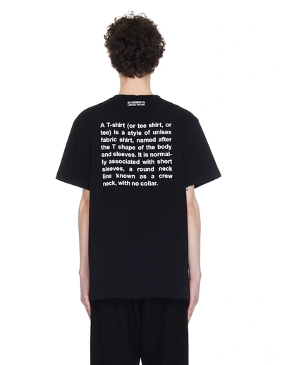 Shop Vetements Black Definition T-shirt