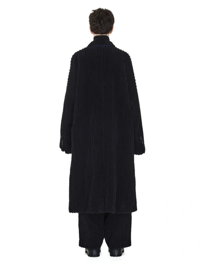 Shop Ziggy Chen Oversize Corduroy Coat In Black
