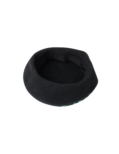 Shop 99% Is Green Printed Black Beret