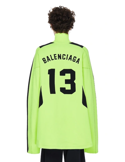 Shop Balenciaga Soccer High-neck Sweater In Green